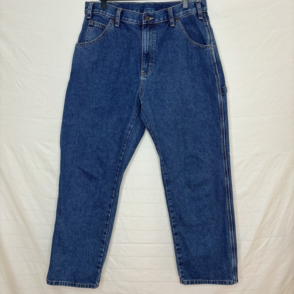 Dickies Carpenter Jeans Blue Denim Hammer Loop 32x29‎ Work Pants Grunge Utility